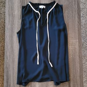 LOFT Navy Sleeveless Blouse